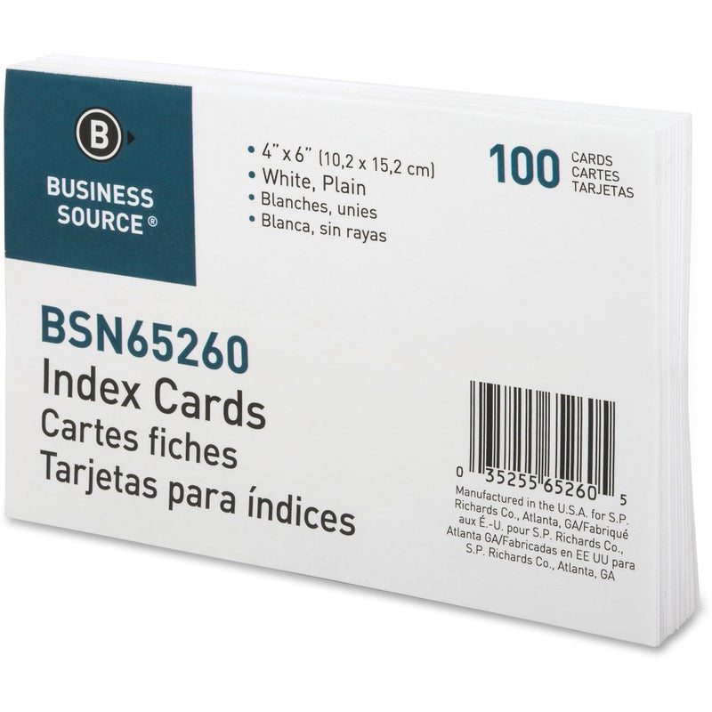Business Source, BSN65260, Plain Index Cards, 100 / Pack - Image 5
